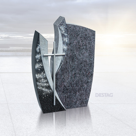 R 18-10 (G) Virginia Black, Orion <br />mit Ornament Nr. 726 und <br />Edelstahlkreuz Nr. H-159